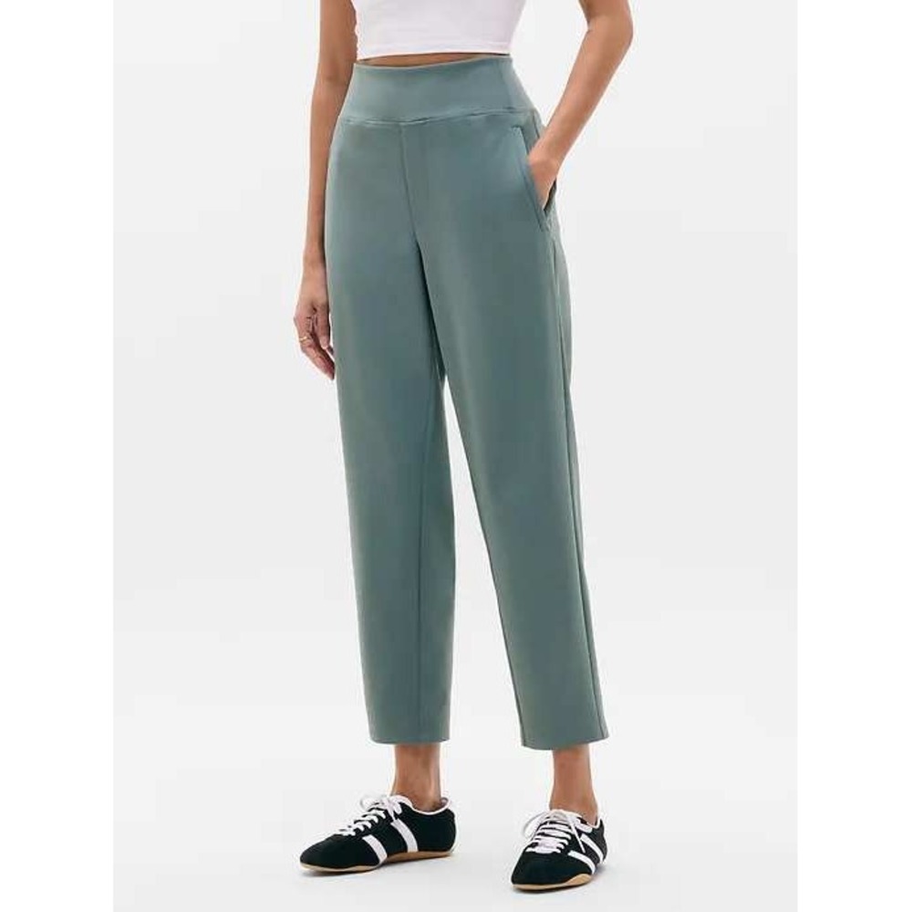 Athleta Endless High Rise Pant 6P Petite Teal Green Tapered Trousers Athleisure